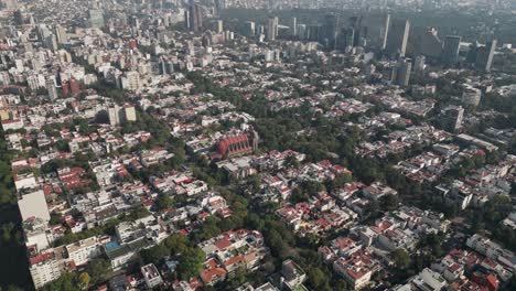 Aerial-view-of-Polanco,-urban-area-with-parks,-buildings-and-residences