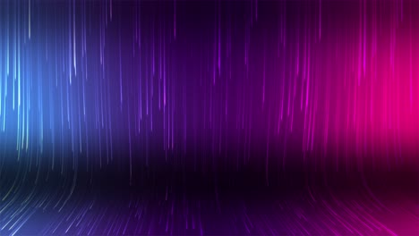 Animación-De-Líneas-Descendentes-De-Color-Púrpura,-Rojo,-Magenta-Y-Azul-Brillantes-Que-Simulan-Conexiones-De-Fibra-Y-Transmisión-De-Datos