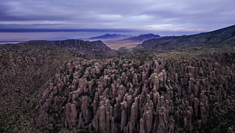 Aerial-footage-flying-overChiricahua-National-Monument-in-Arizona-with-vast-valley