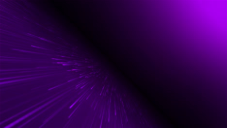 Animation-of-glowing-colorful-purple-flowing-lines-simulating-fiber-connection-and-data-transmission-with-copy-space