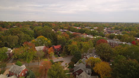 Flyover-houses-and-apartment-buildings-in-Autumn-in-Clayton-neighborhood-of-St
