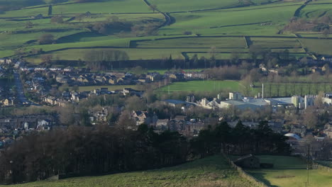 Establishing-Aerial-Shot-Looking-Down-on-Settle-Town-Yorkshire-UK