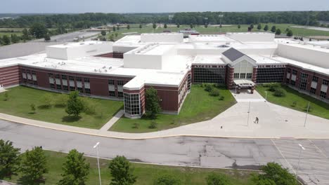 Anchor-Bay-High-School,-Anchor-Bay,-Michigan,-USA,-aerial-view
