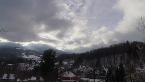 Clouds-roll-in-over-a-picturesque-mountain-town-in-the-valley-of-the-Jesenik-region