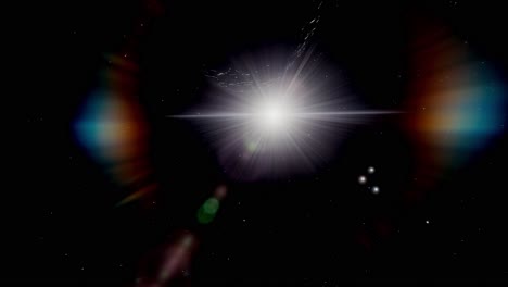 Nuestro-Sol-Con-Apofis-De-Asteroide-Y-Destellos-De-Lente-Moviéndose-Lentamente-En-El-Espacio-Exterior