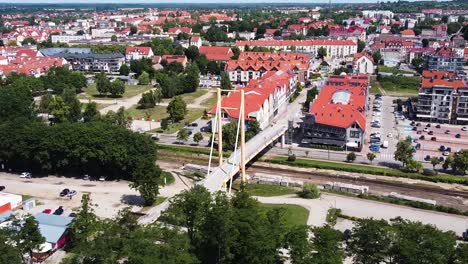 Gizycko-township-in-Poland,-Masuria,-aerial-panoramic-view