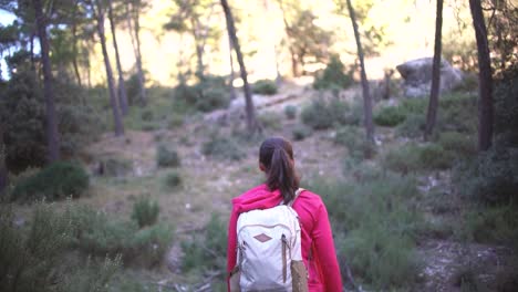 Murcia,-España,-14-De-Enero-De-2024:-Los-Excursionistas-Caminan-Por-Un-Sendero-De-Montaña-En-Medio-De-La-Naturaleza