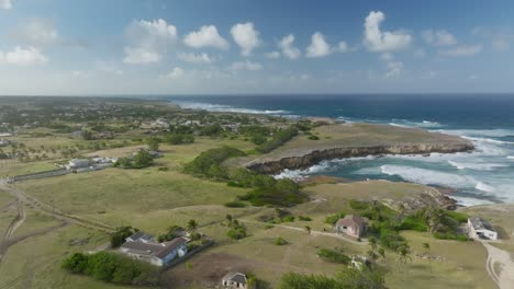 Panoramic-aerial-overview-establish-Cove-Bay-St-Lucy-Barbados-on-beautiful-day