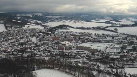 Aerial-view-of-the-mountain-town-of-Jeseník-in-the-valley-below-the-Jeseníky-Mountains