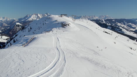 Ski-Resort-And-Reiterkogel-Mountain-In-Austria---Aerial-Shot