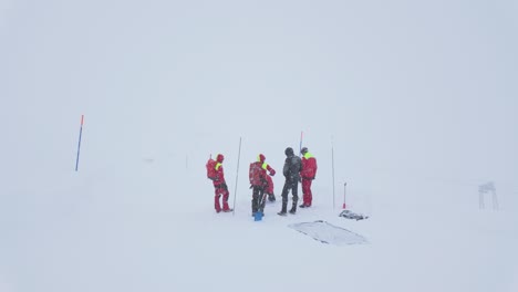 Search-And-Rescue-Team-In-Snowfall-At-Zugspitze-Mountain-In-Germany