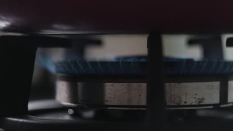 1080p-|-slow-motion-of-stuff-opening-with-spark-and-flame-for-cooking-in-kitchen
