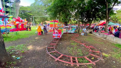 Children's-playground-rides-on-city-park
