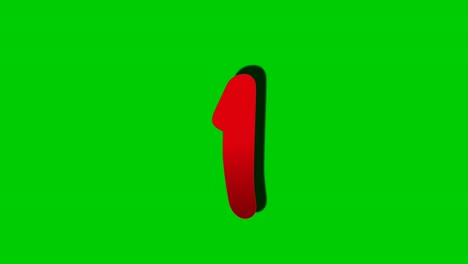 Number-1-one-sign-symbol-animation-motion-graphics-on-green-screen-background,drop-down-cartoon-number-video-number-for-video-elements