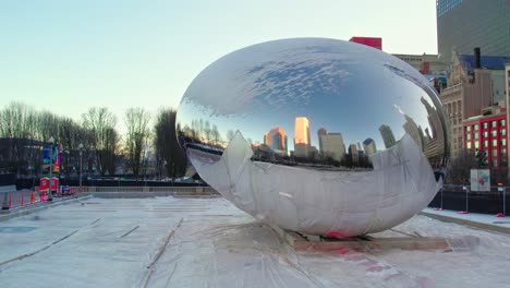 Orbiting-aerial-The-bean-in-Chicago---winter-2024