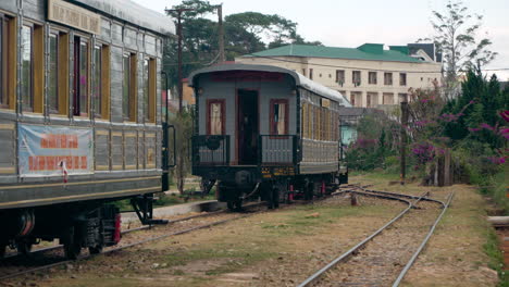 Da-Lat-Railway-Station---Vintage-Train-with-Passengers-Departs-from-Platform
