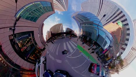 Immersives-Stereoskopisches-360-VR-Video-In-Der-Innenstadt-Von-Chicago