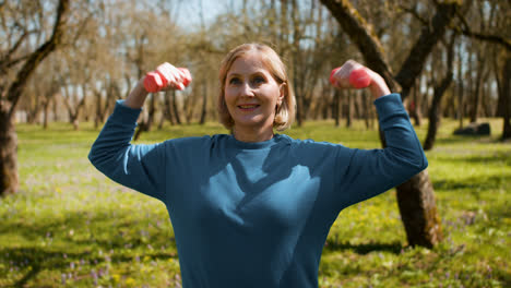 Woman-training-in-the-forest