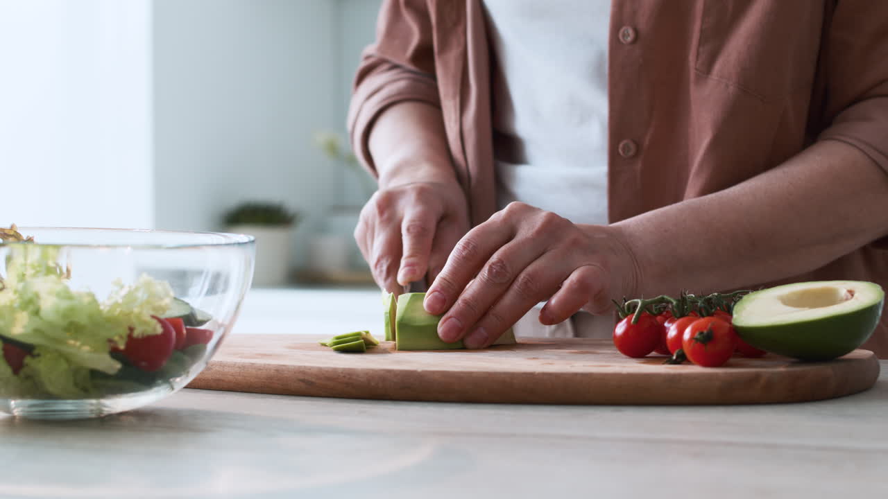 Free stock video - Woman preparing a salad