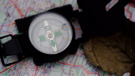 Compass-on-a-map-outdoors