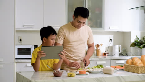 Asian-man-and-boy-in-the-kitchen