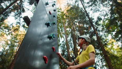 Girl-in-a-climbing-wall
