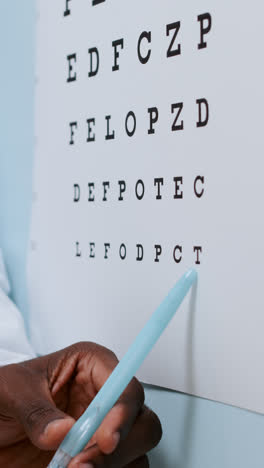 Augenarzt-Führt-Snellen-Test-Durch