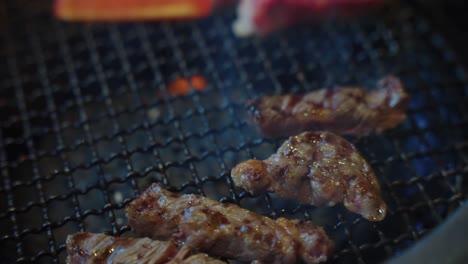 Japanese-Yakiniku-Grill,-Wagyu-and-Vegetables-on-Grill-Cooking-4k