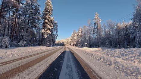 Finland's-well-maintained-winter-roads-helps-daily-commute-driving-POV