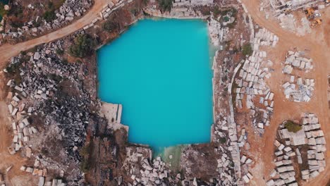Aerieal-View-of-a-Quarry---Blue-Water