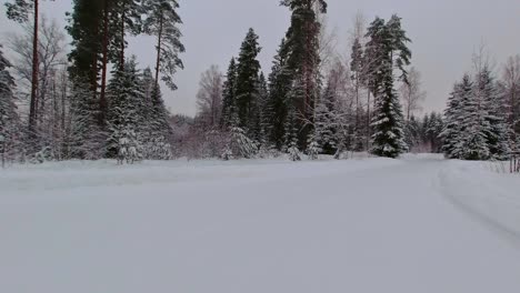 Fahren-Im-POV-Unter-Arktischen-Bedingungen-Im-Eisigen-Winterklima-Im-Norden-Finnlands