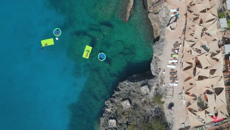 Aerial-of-People-Relaxing-at-the-Caribbean-Clear-Waters