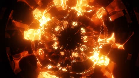 Animation-of-incandescent-combination-of-geometric-fiery-elements