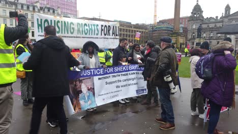 Scottish-lawyer,-Aamer-Anwar-and-the-family-of-Sheku-Bayoh-are-about-to-start-a-march-at-George-Square