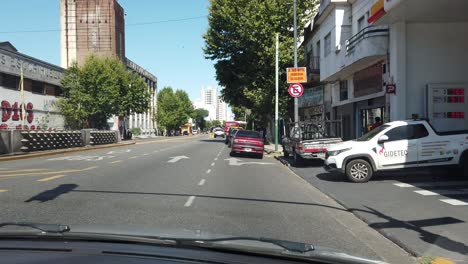 POV-Driving-Through-San-Martin-Avenue-in-Paternal-Neighborhood-Inside-Car-View