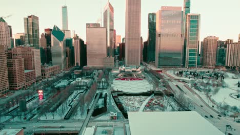 Chicago-Center-Bei-Sonnenuntergang