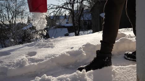 Shoveling-path-in-sunny-winter