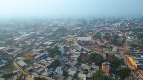 Ayodhya,-Uttar-Pradesh,-India,-January-07-2024,-Ayodhya-Drone-view-Shri-Ram-Mandir,-Shri-Hanuman-Garhi-Mandir,-Lata-Mangeshkar-Chowk-and-Ram-ki-Paidi-Ghats