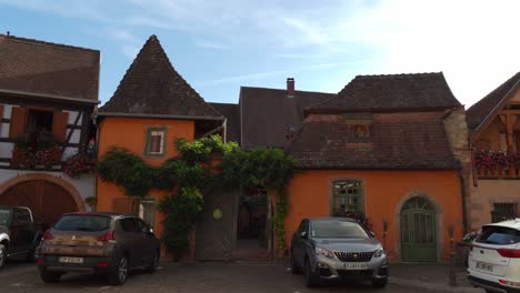 Calm-Wind-Travels-Through-Empty-Streets-of-Bergheim-Village-in-Eastern-France