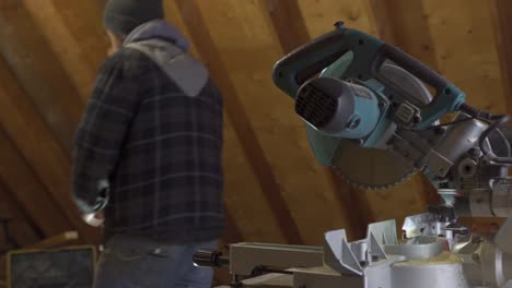 Closeup-Of-Makita-Mitre-Saw-On-A-Construction-Site