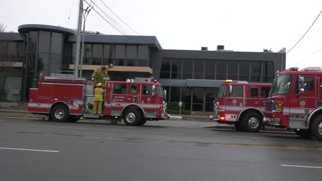 Fire-Trucks-Staged-at-Structure-Fire