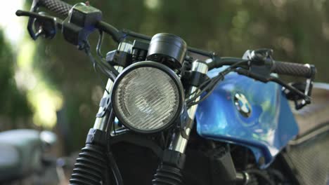 Motorbike-Front-Light-and-Handlebars-Close-Up