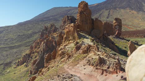 Reveal-of-beautiful-rock-formation-in-Volcanic-landscape-of-Tenerife