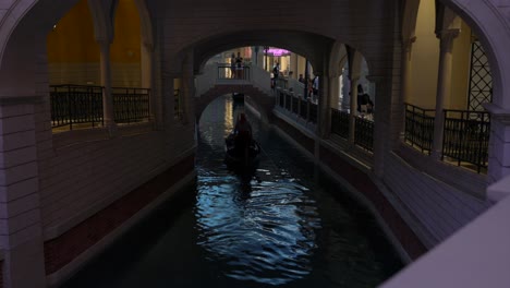 A-gondola-ride-on-the-canal-at-the-Venetian-casino-hotel-and-resort-in-Las-Vegas,-Nevada