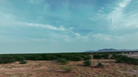 man-flying-drone-amidst-Desert-scrubland-against-a-mountain-backdrop