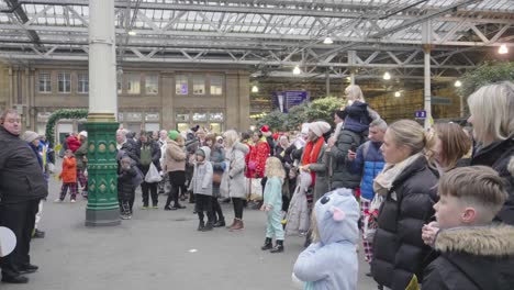 Families-gathered-at-Waverley-Station-to-attend-Polar-Express-train-ride