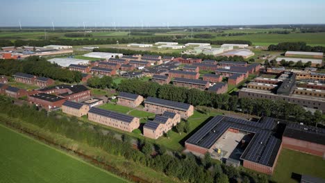 Aerial-Orbit-View-of-Dutch-Asylum-Seekers-Centre-Reception-Ter-Apel,-National-Registration-Center-in-Netherlands