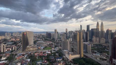Kuala-Lumpur-city-timelapse,-Petronas-Twin-Towers-in-Malaysia-South-Asia