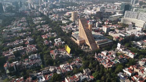 Aerial-view-of-Polanco-shopping-malls,-Mexico-City
