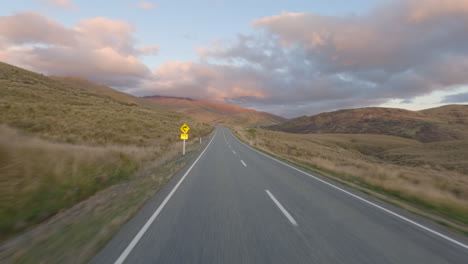 Exploring-the-Scenic-Country-Roads-and-Highways-of-South-Otago,-New-Zealand---POV